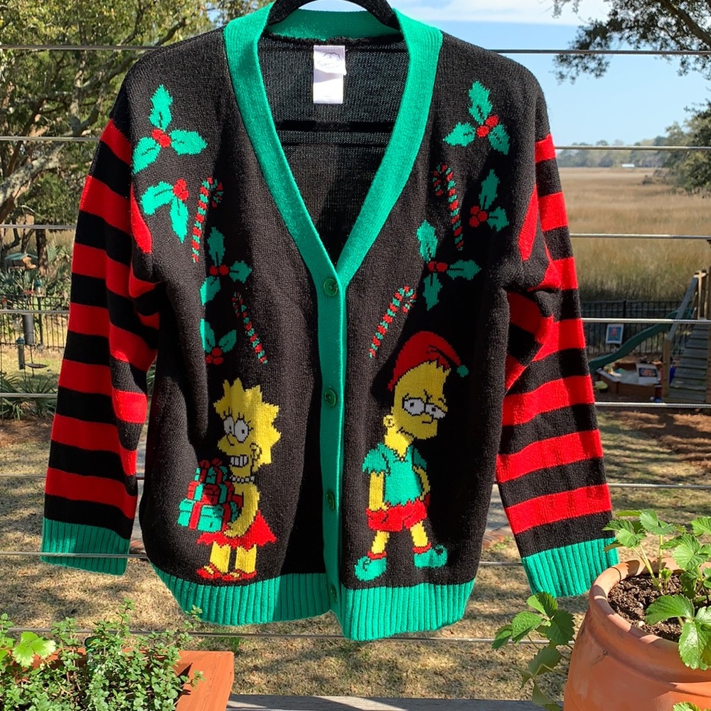 The Simpsons Christmas Cardigan RARE SMALL